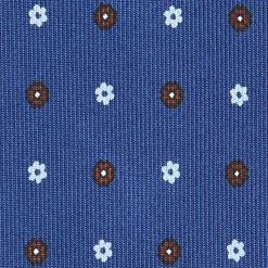 CRAVATTA SARTORIALE CLASSICA IN SETA BLU Microfantasia fiore