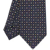 CRAVATTA SARTORIALE CLASSICA IN SETA BLU SCURO Microfantasia fiore