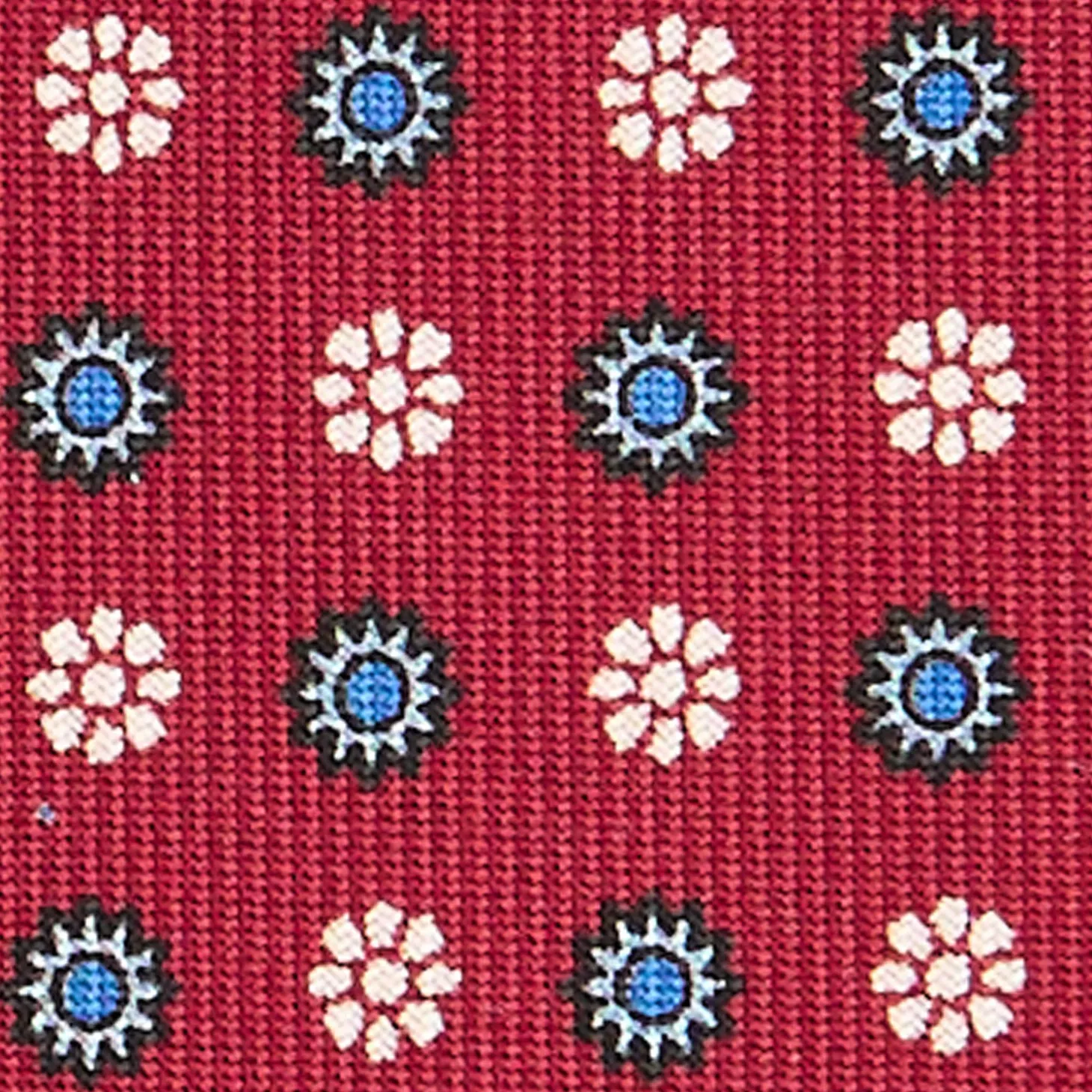 CRAVATTA SARTORIALE CLASSICA IN SETA BORDEAUX Microfantasia fiore