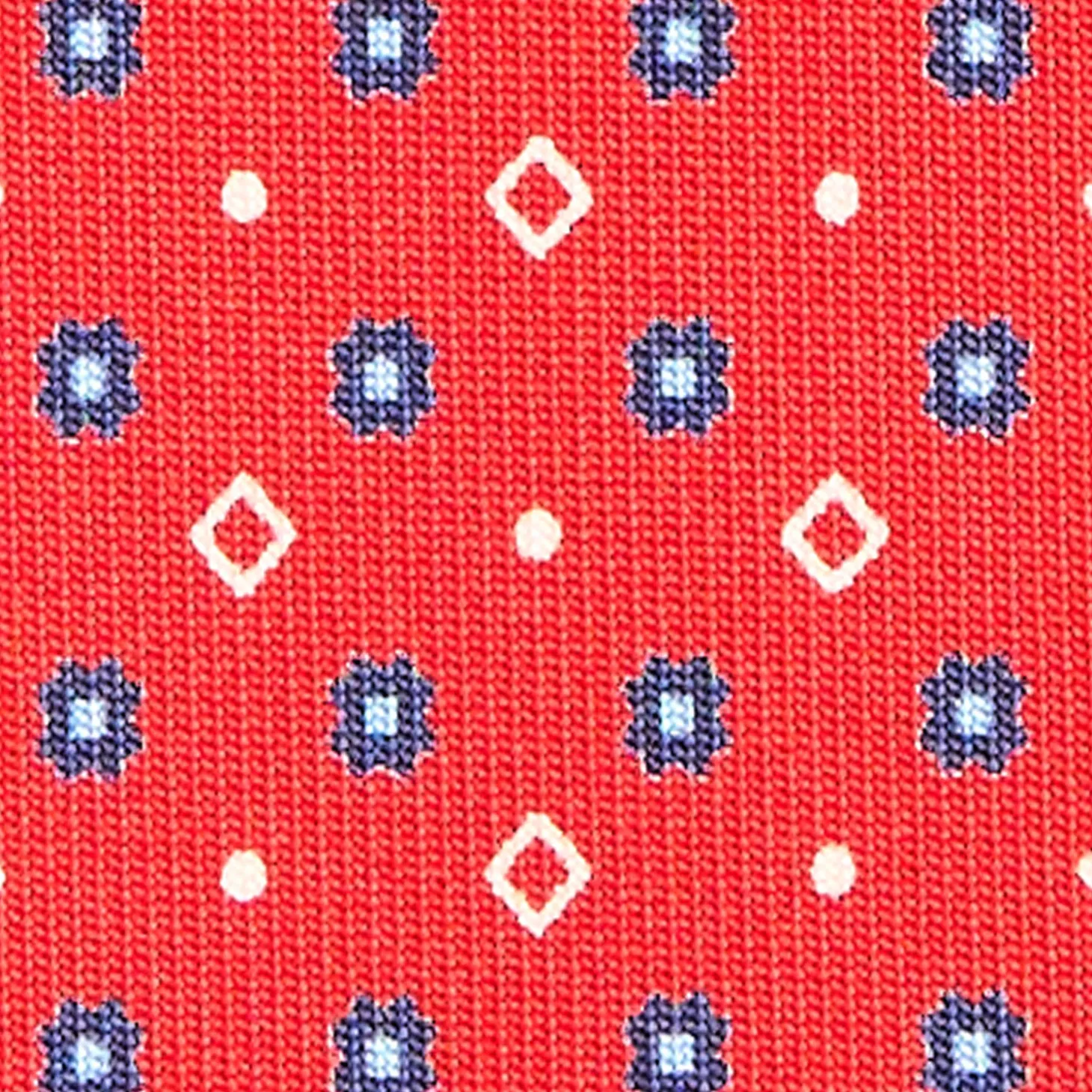 CRAVATTA SARTORIALE CLASSICA IN SETA ROSSA Microfantasia fiore