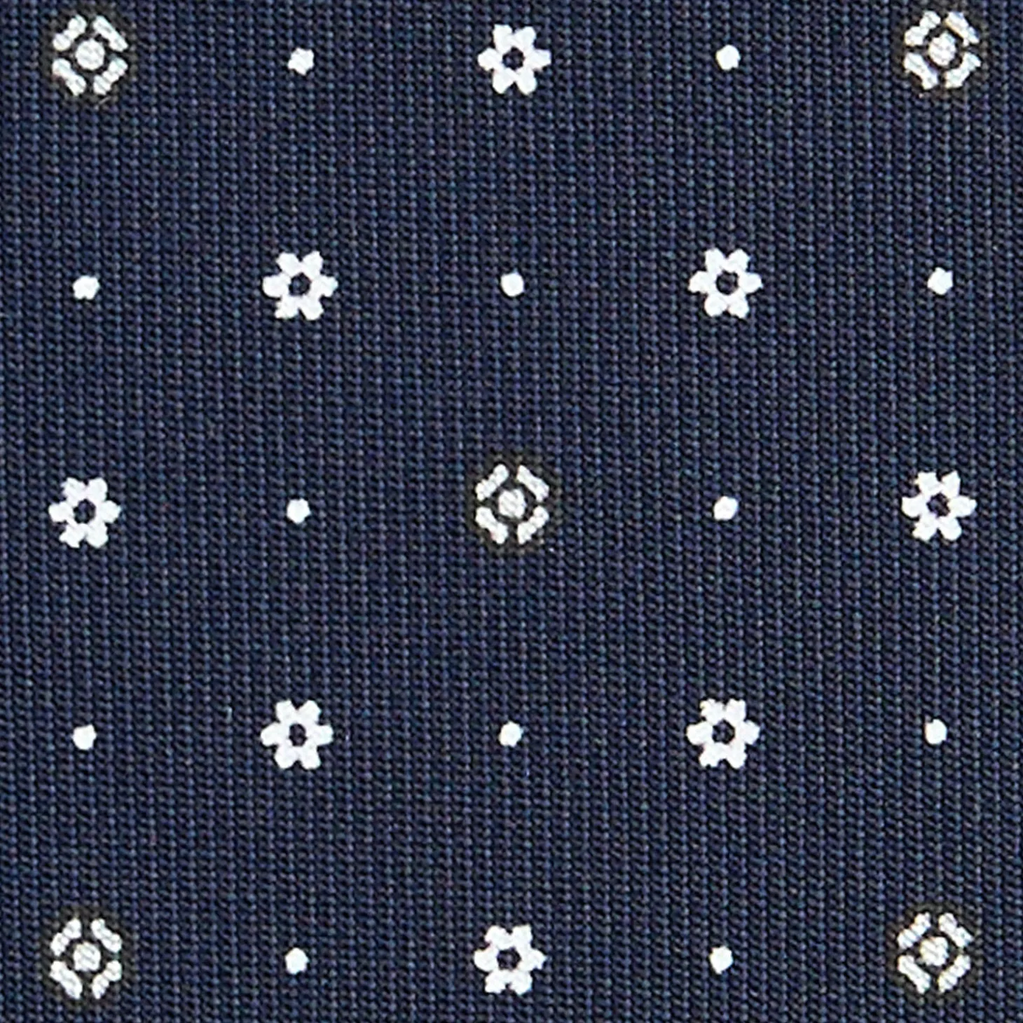 CRAVATTA SARTORIALE CLASSICA IN SETA BLU SCURO Microfantasia fiore