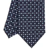 CRAVATTA SARTORIALE CLASSICA IN SETA BLU SCURO Microfantasia fiore