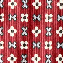 CRAVATTA SARTORIALE CLASSICA IN SETA BORDEAUX Microfantasia fiore