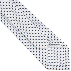 CRAVATTA SARTORIALE CLASSICA IN SETA BIANCA Microfantasia fiore