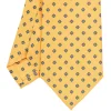 CRAVATTA SARTORIALE CLASSICA IN SETA GIALLA Microfantasia fiore