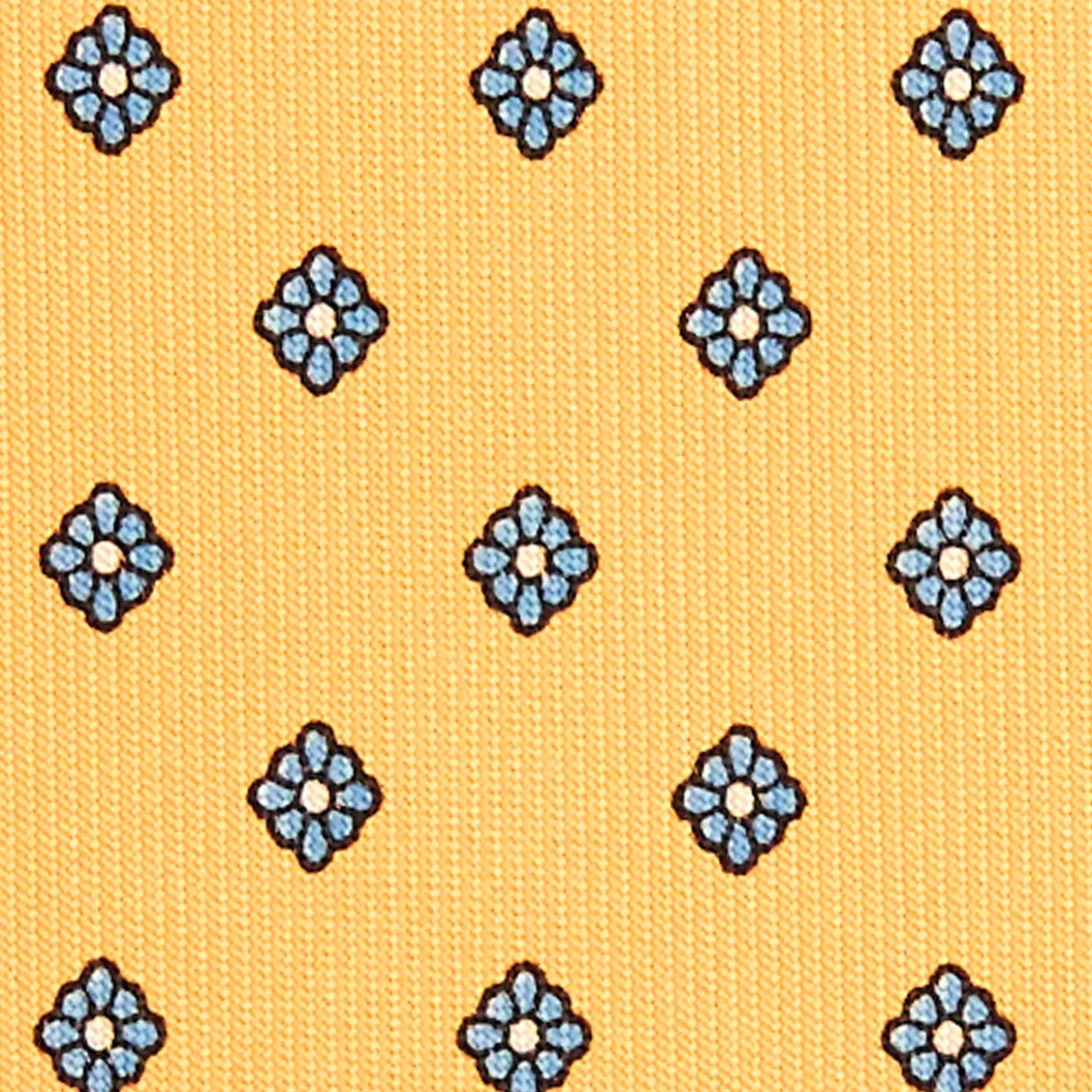 CRAVATTA SARTORIALE CLASSICA IN SETA GIALLA Microfantasia fiore