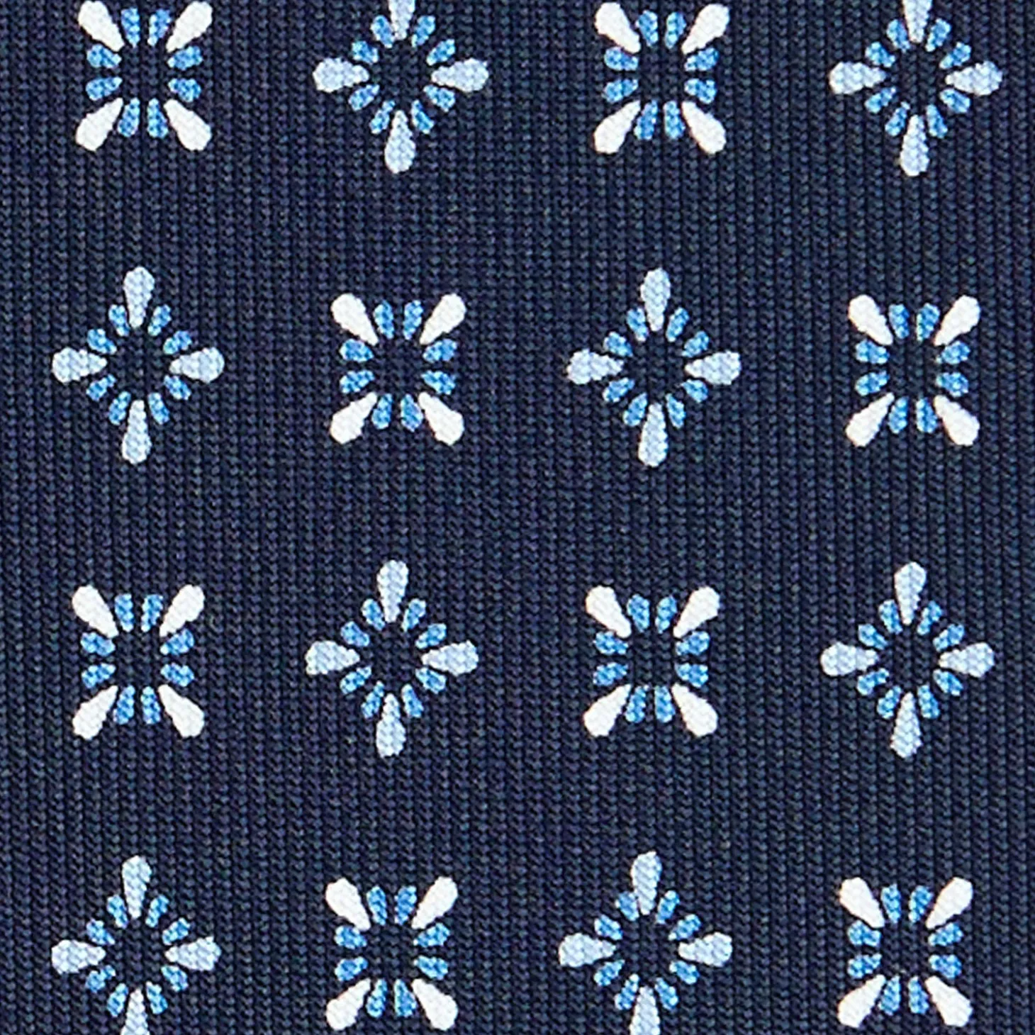 CRAVATTA SARTORIALE CLASSICA IN SETA BLU SCURO Microfantasia fiore