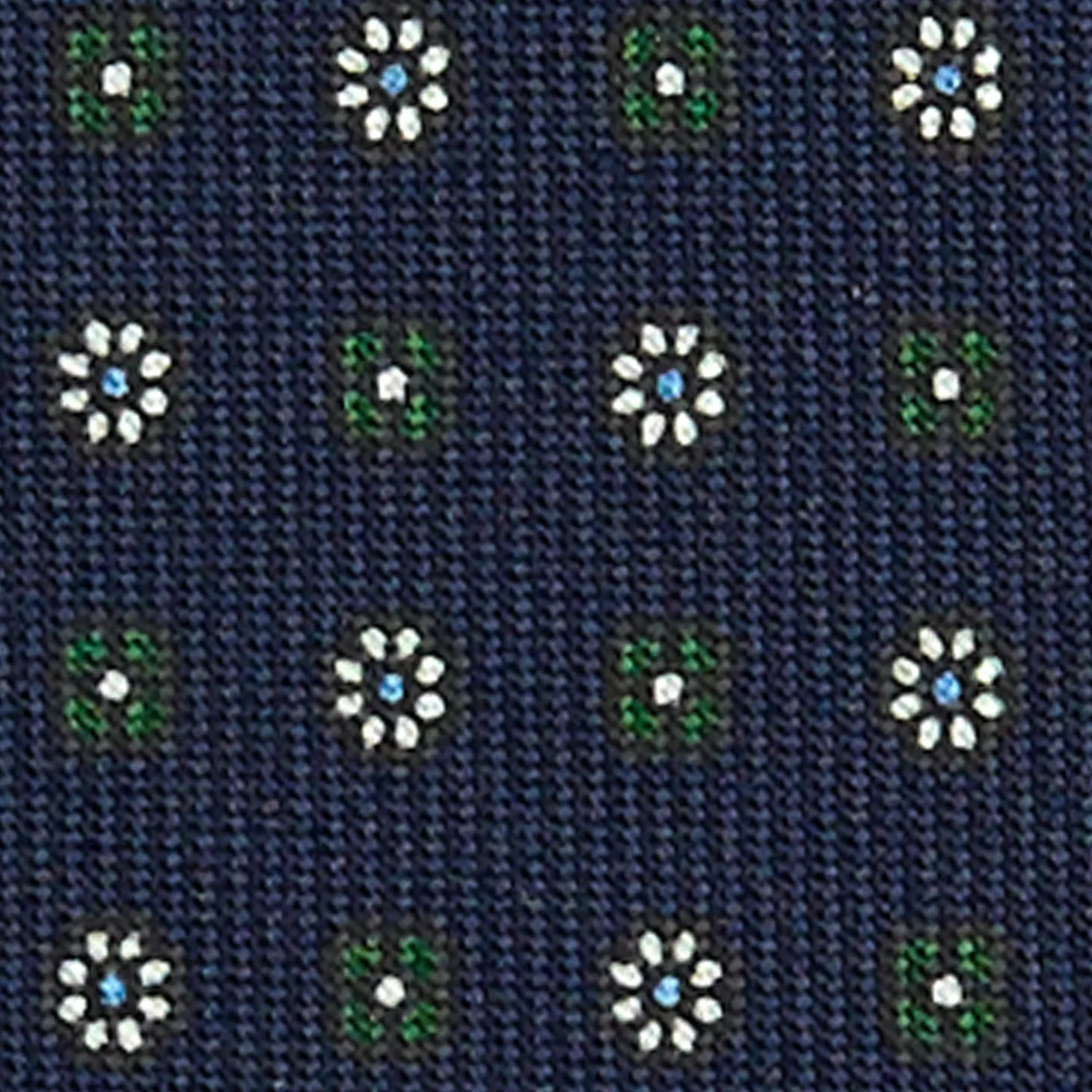 CRAVATTA SARTORIALE CLASSICA IN SETA BLU SCURO Microfantasia fiore