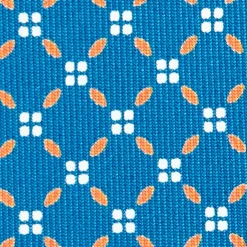 CRAVATTA SARTORIALE CLASSICA IN SETA BLU MEDIO Microfantasia fiore
