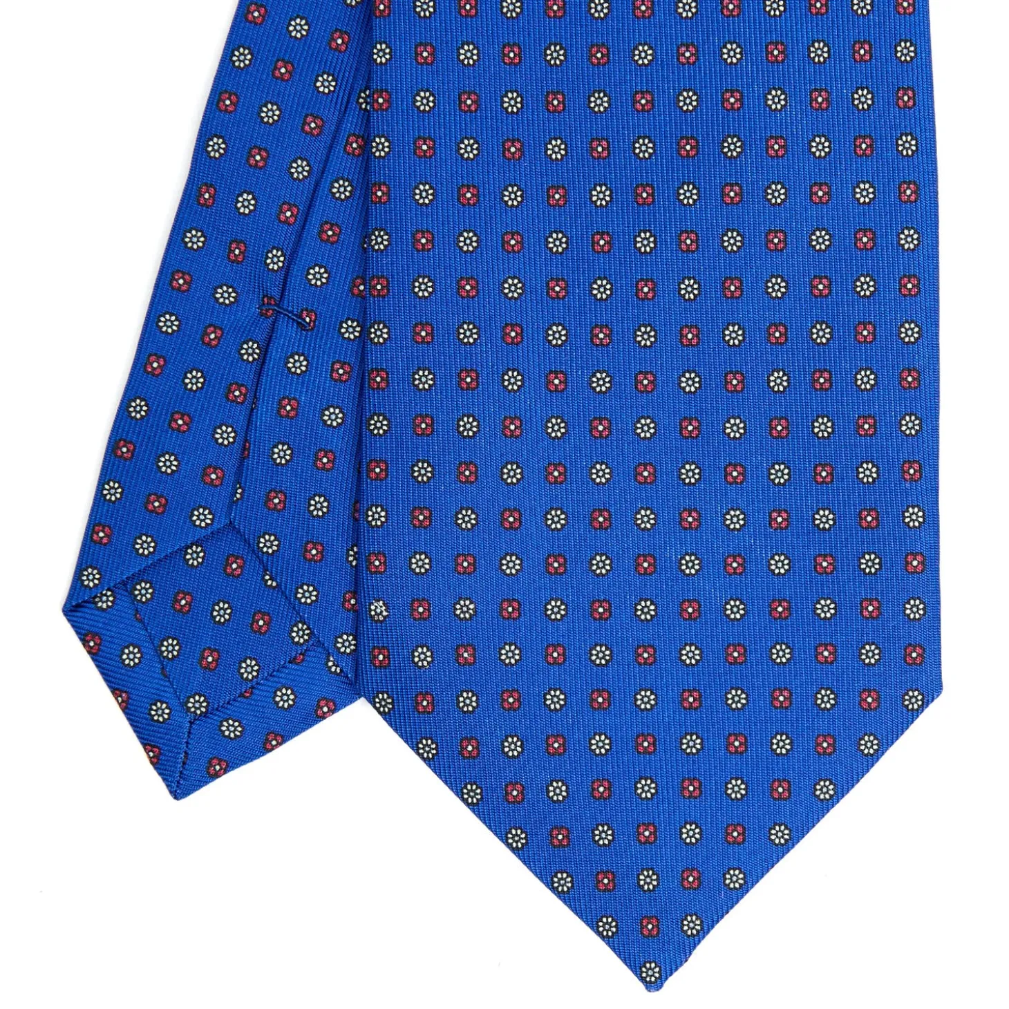 CRAVATTA SARTORIALE CLASSICA IN SETA BLUETTE Microfantasia fiore