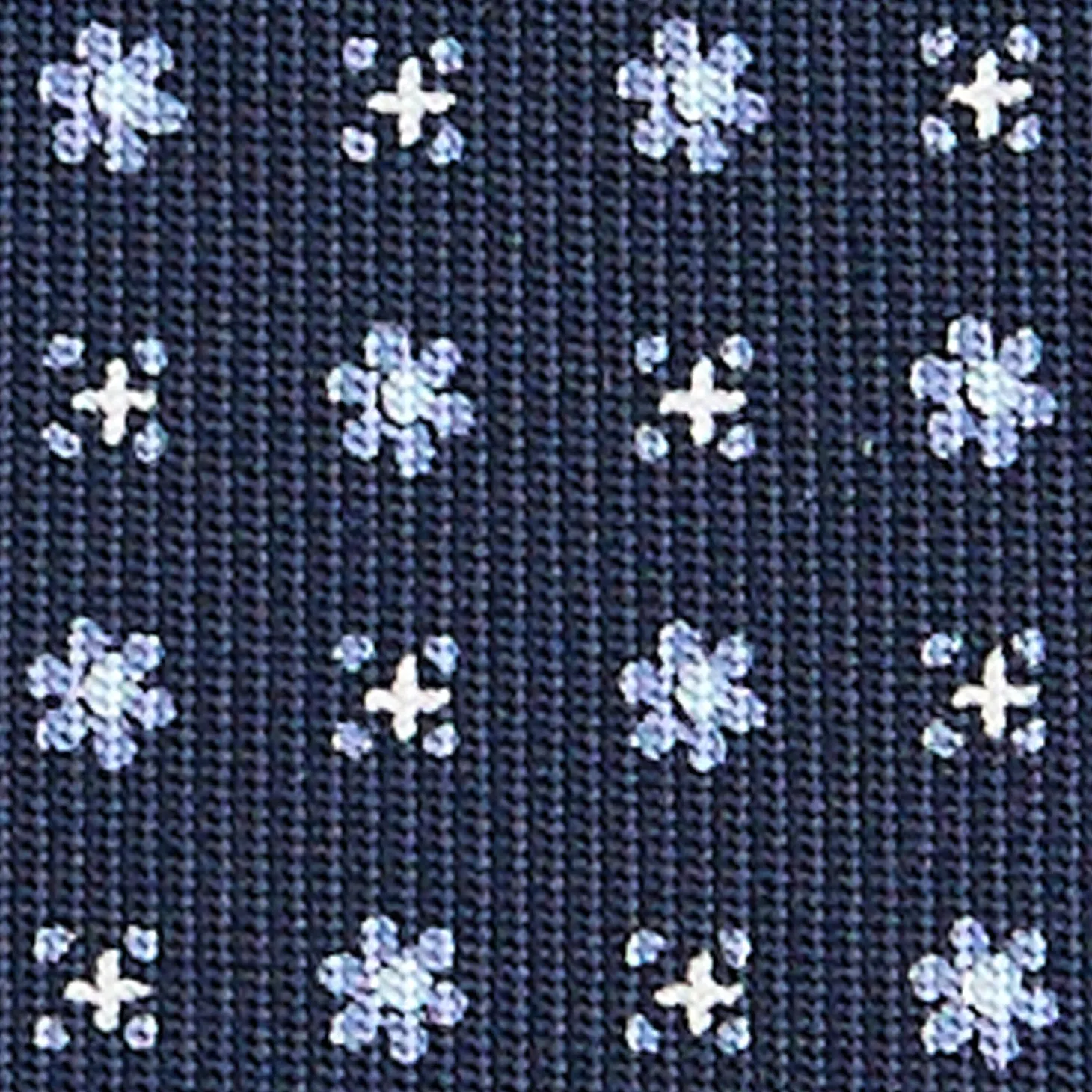 CRAVATTA SARTORIALE CLASSICA IN SETA BLU SCURO Microfantasia fiore