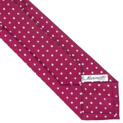 CRAVATTA SARTORIALE CLASSICA IN SETA BORDEAUX Microfantasia fiore