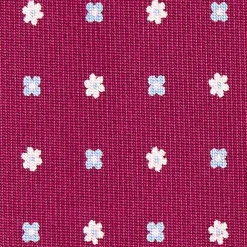 CRAVATTA SARTORIALE CLASSICA IN SETA BORDEAUX Microfantasia fiore
