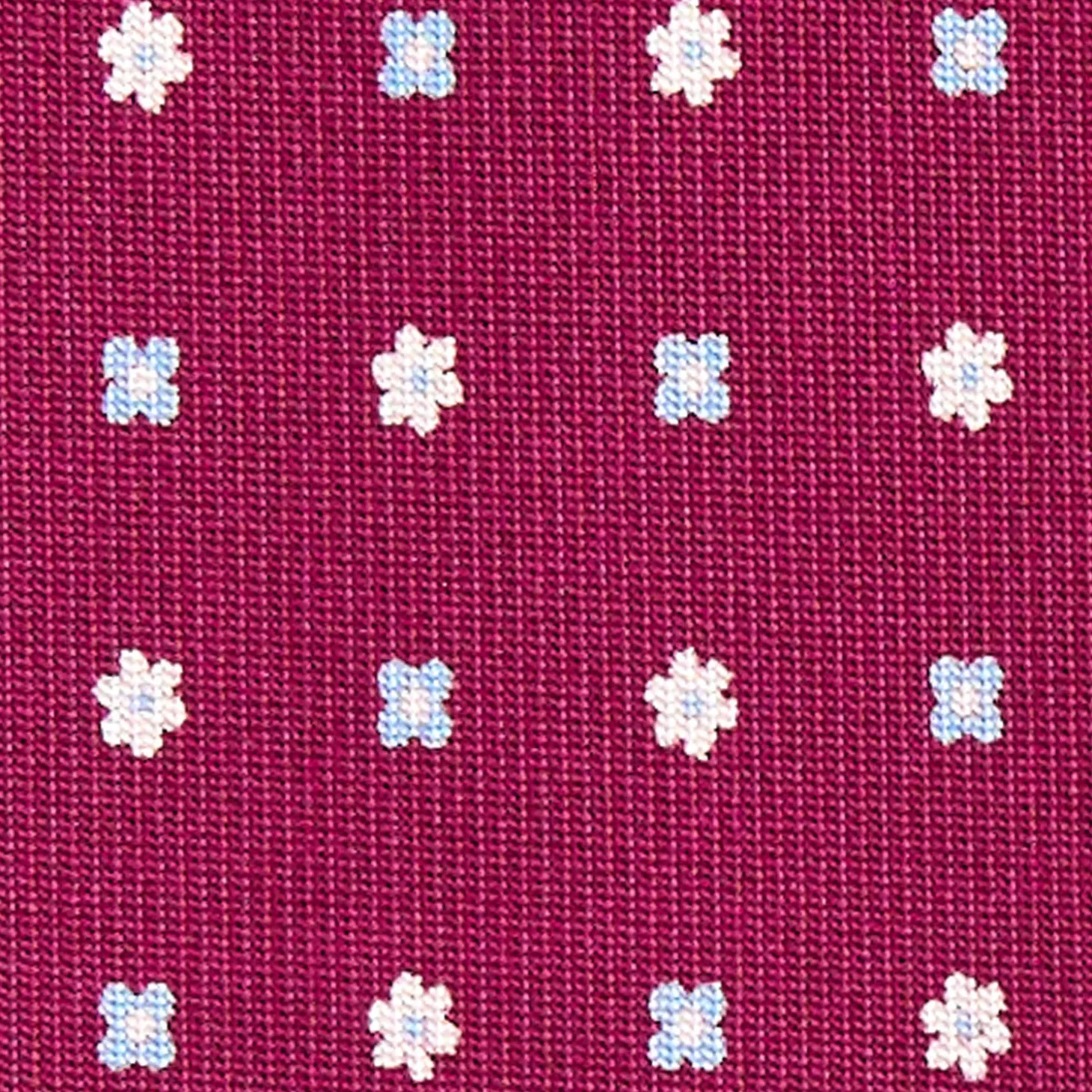 CRAVATTA SARTORIALE CLASSICA IN SETA BORDEAUX Microfantasia fiore