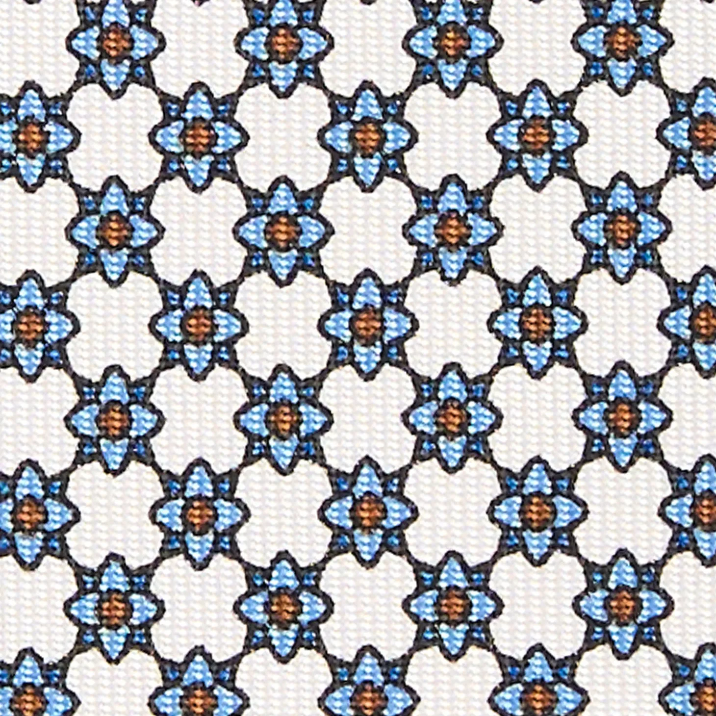 CRAVATTA SARTORIALE CLASSICA IN SETA BIANCA Microfantasia fiore