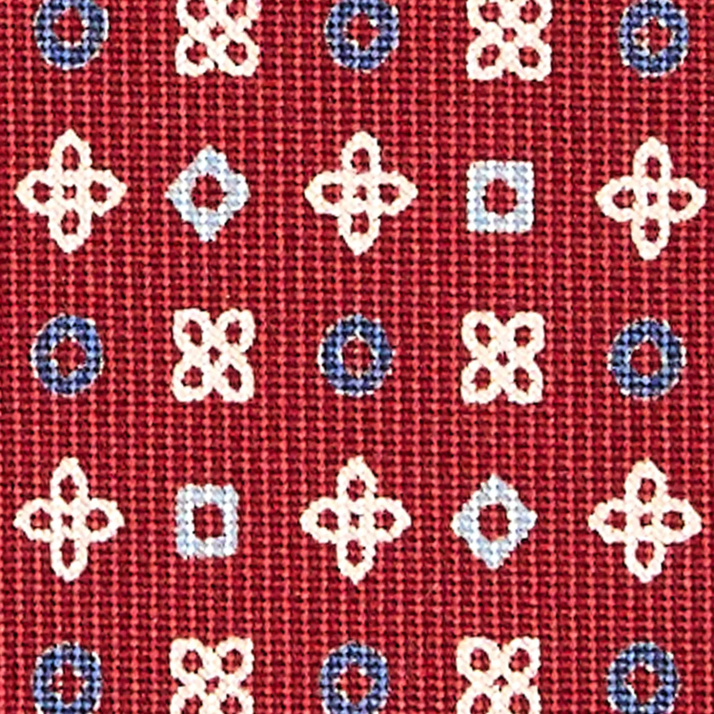 CRAVATTA SARTORIALE CLASSICA IN SETA BORDEAUX Microfantasia fiore