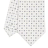 CRAVATTA SARTORIALE CLASSICA IN SETA BIANCA Microfantasia fiore