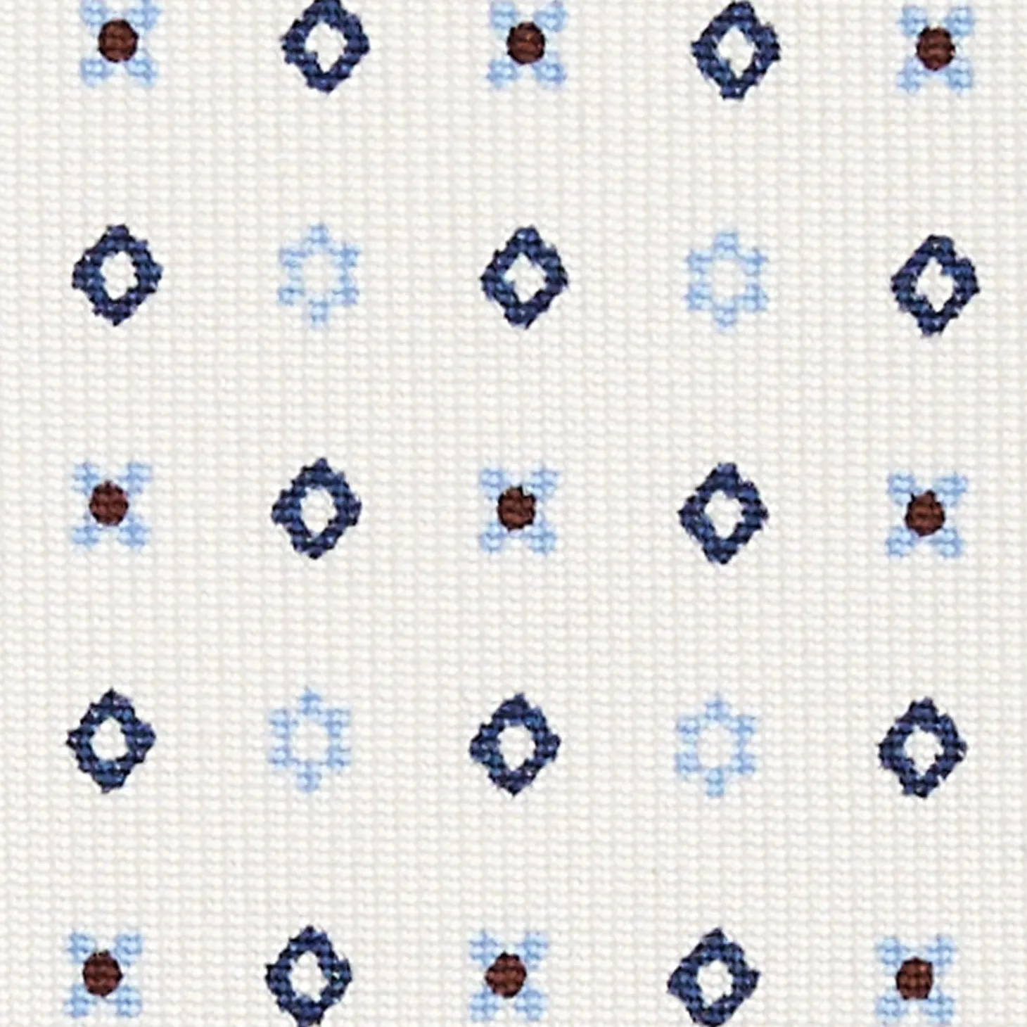 CRAVATTA SARTORIALE CLASSICA IN SETA BIANCA Microfantasia fiore