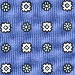 CRAVATTA SARTORIALE CLASSICA IN SETA AZZURRO POLVERE Microfantasia fiore