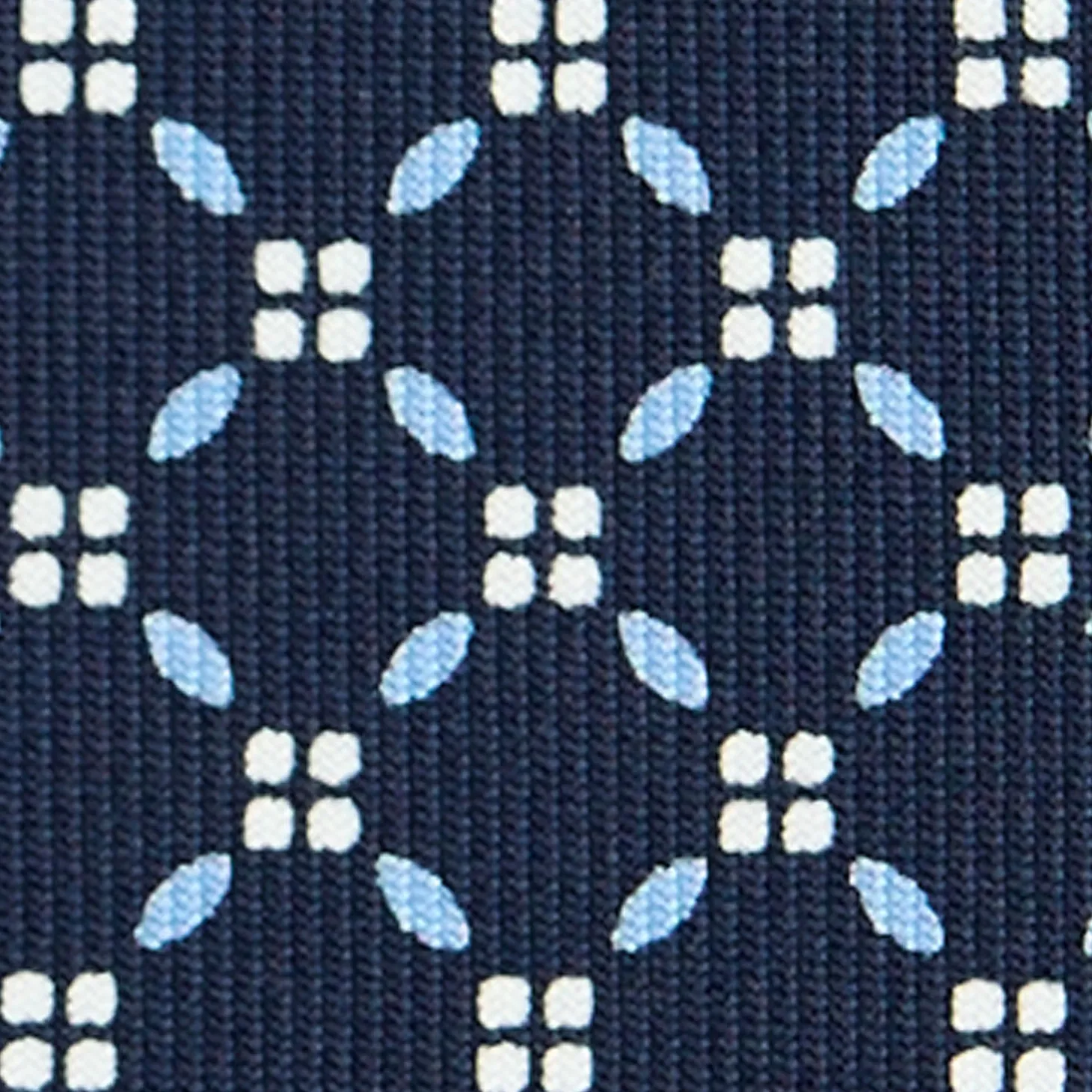 CRAVATTA SARTORIALE CLASSICA IN SETA BLU SCURO Microfantasia fiore