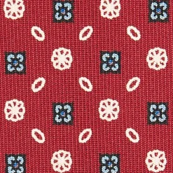 CRAVATTA SARTORIALE CLASSICA IN SETA BORDEAUX Microfantasia fiore