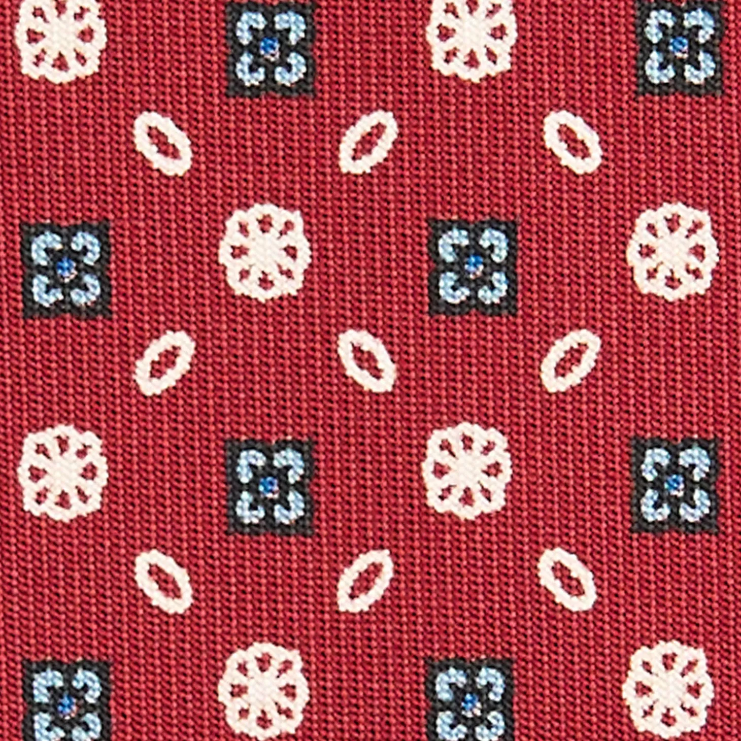 CRAVATTA SARTORIALE CLASSICA IN SETA BORDEAUX Microfantasia fiore