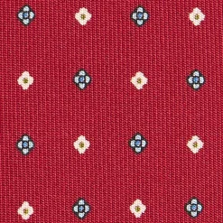 CRAVATTA SARTORIALE CLASSICA IN SETA BORDEAUX Microfantasia fiore
