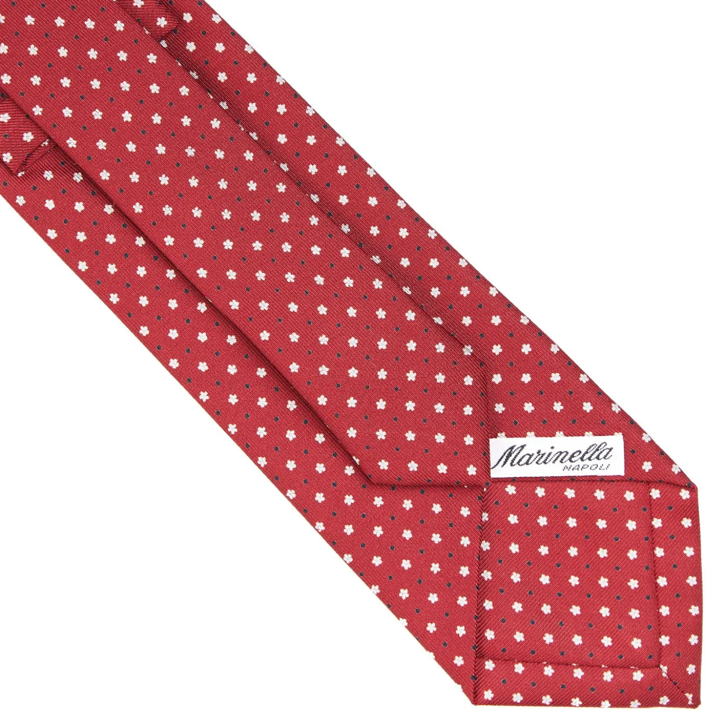 CRAVATTA SARTORIALE CLASSICA IN SETA BORDEAUX Microfantasia fiore