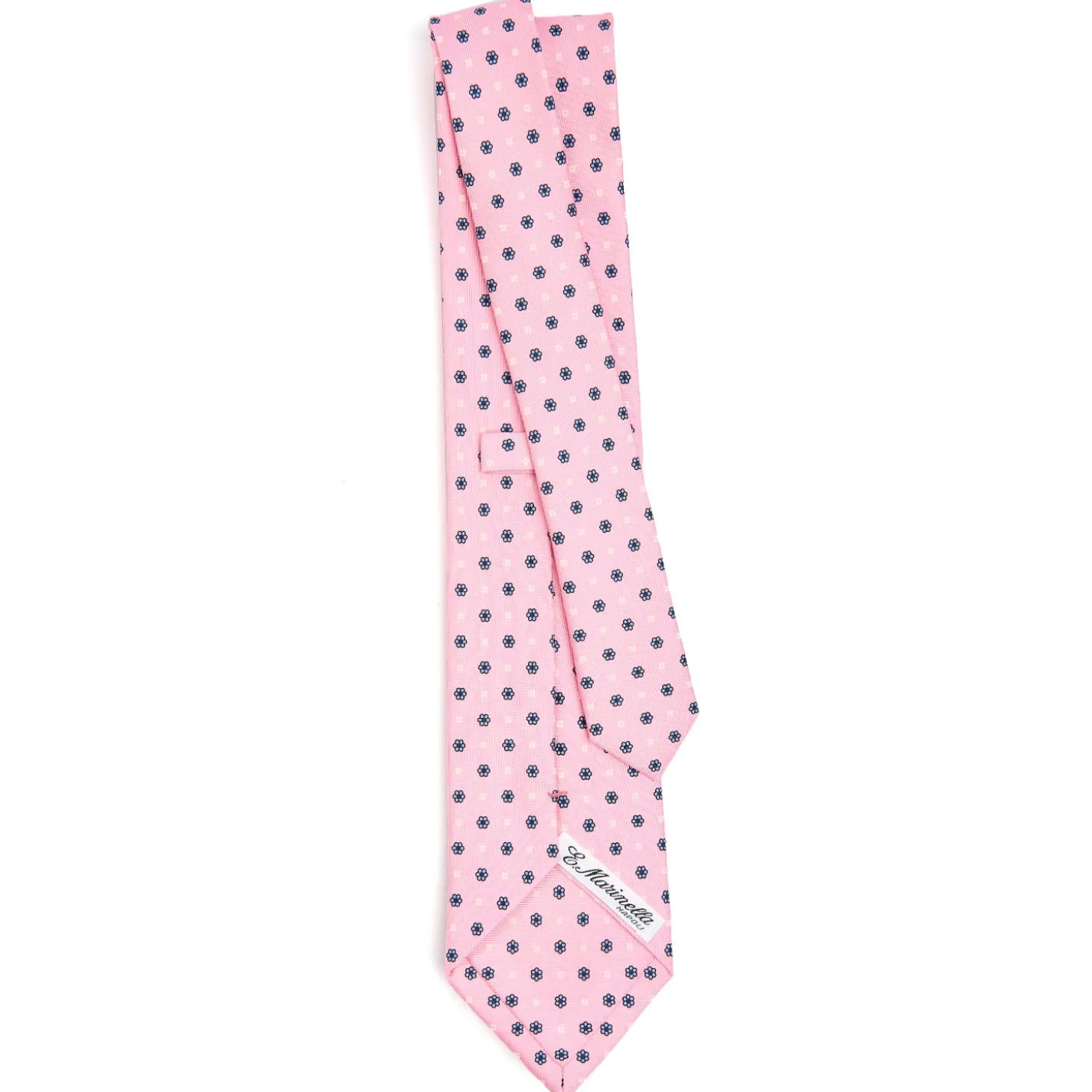 CRAVATTA SARTORIALE CLASSICA IN SETA ROSA Microfantasia fiore