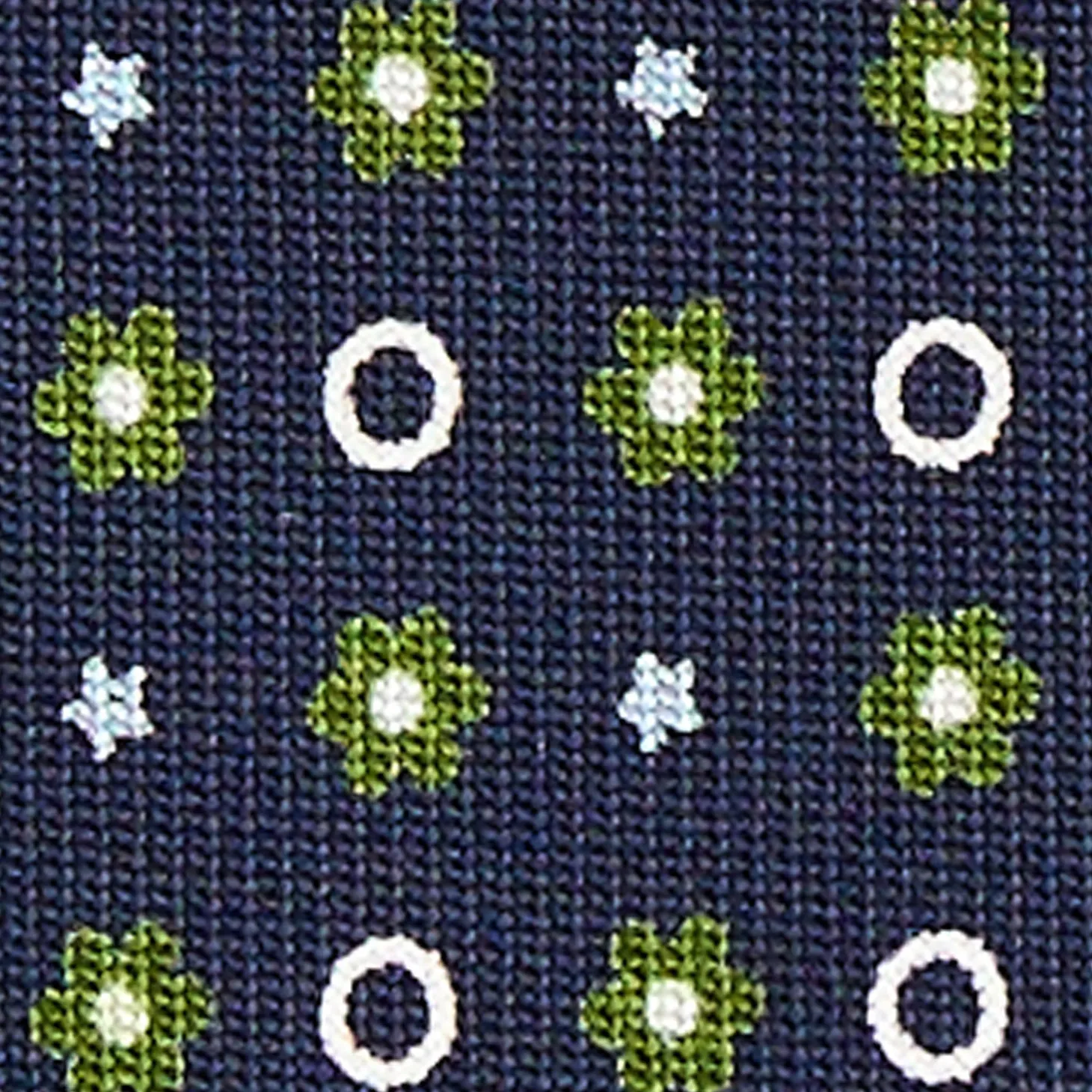 CRAVATTA SARTORIALE CLASSICA IN SETA BLU SCURO Microfantasia fiore