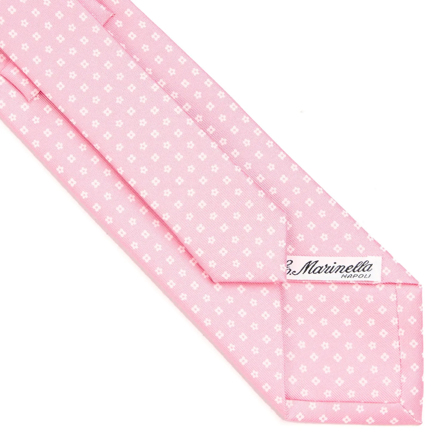 CRAVATTA SARTORIALE CLASSICA IN SETA ROSA Microfantasia fiore