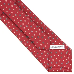 CRAVATTA SARTORIALE CLASSICA IN SETA BORDEAUX Microfantasia fiore
