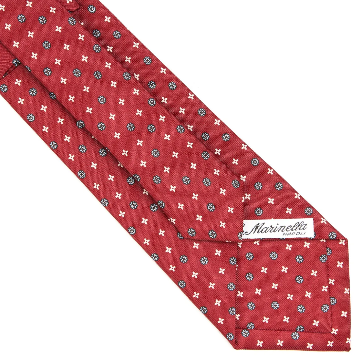 CRAVATTA SARTORIALE CLASSICA IN SETA BORDEAUX Microfantasia fiore