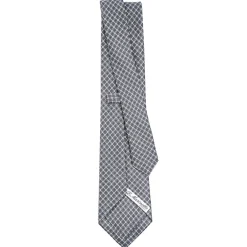 CRAVATTA SARTORIALE CLASSICA IN SETA GRIGIO SCURO Microfantasia fiore