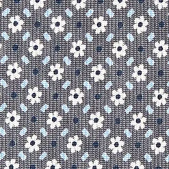 CRAVATTA SARTORIALE CLASSICA IN SETA GRIGIO SCURO Microfantasia fiore