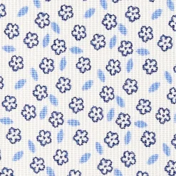 CRAVATTA SARTORIALE CLASSICA IN SETA BIANCA Microfantasia fiore