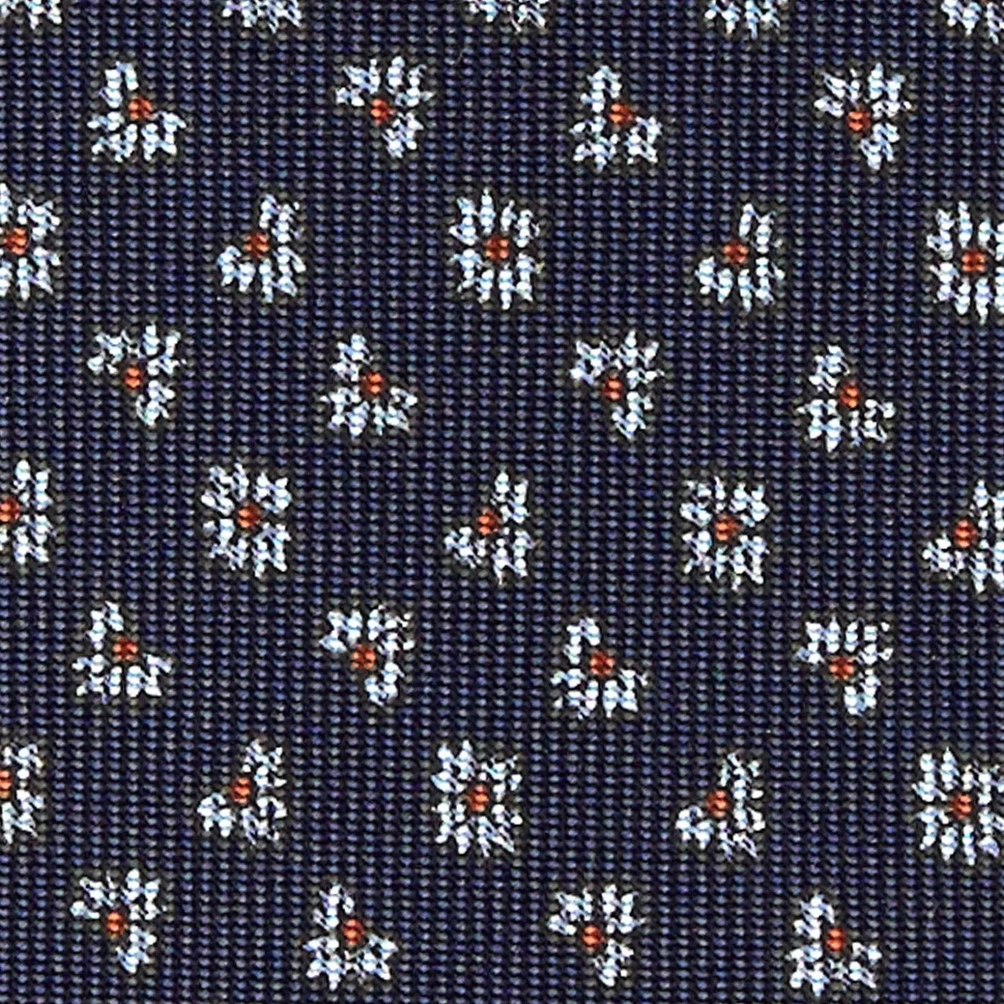CRAVATTA SARTORIALE CLASSICA IN SETA BLU SCURO Microfantasia fiore