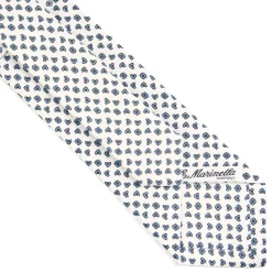 CRAVATTA SARTORIALE CLASSICA IN SETA BIANCA Microfantasia fiore