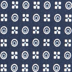 CRAVATTA SARTORIALE CLASSICA IN SETA BLU SCURO Microfantasia fiore