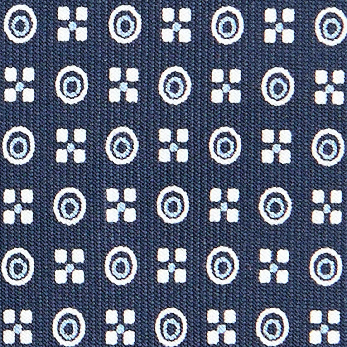 CRAVATTA SARTORIALE CLASSICA IN SETA BLU SCURO Microfantasia fiore