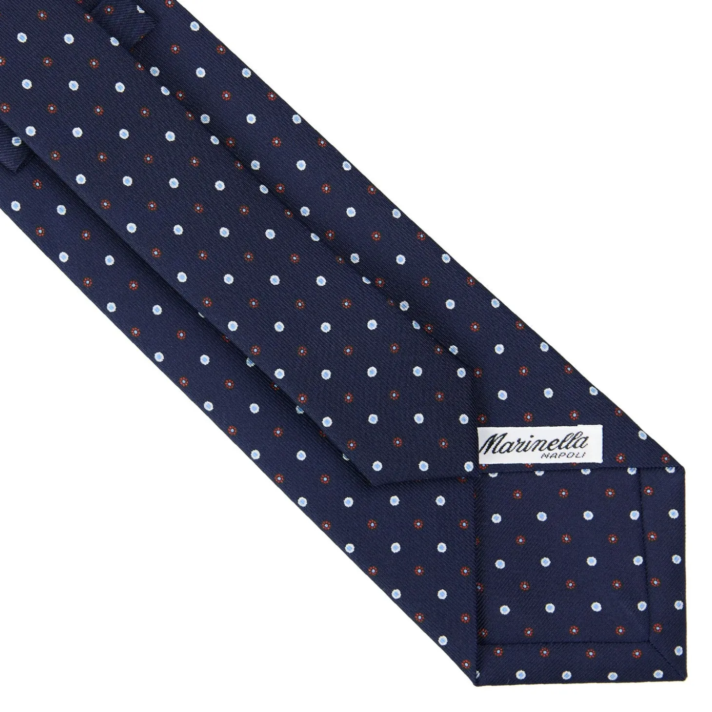 CRAVATTA SARTORIALE CLASSICA IN SETA BLU SCURO Microfantasia fiore