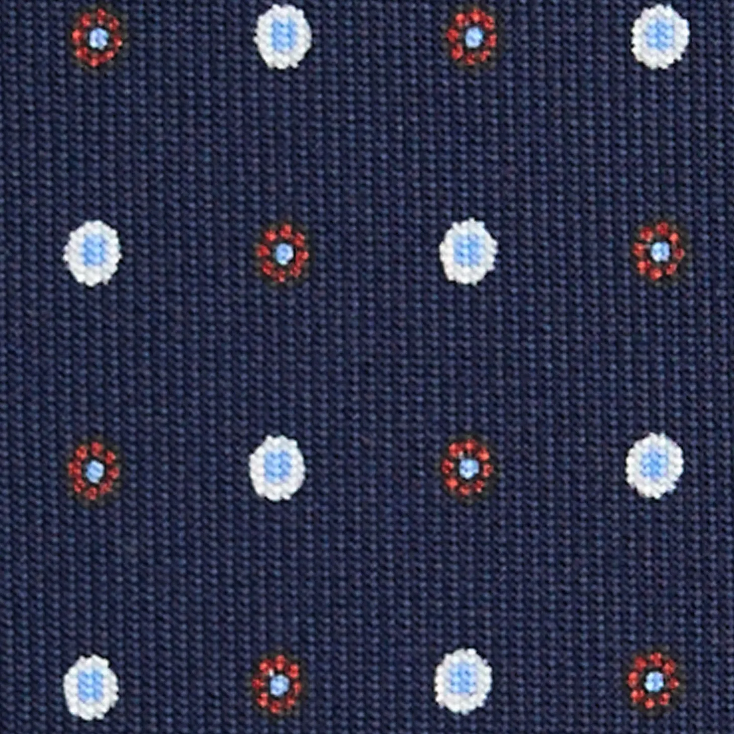 CRAVATTA SARTORIALE CLASSICA IN SETA BLU SCURO Microfantasia fiore