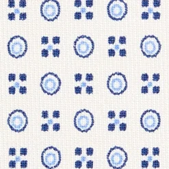 CRAVATTA SARTORIALE CLASSICA IN SETA BIANCA Microfantasia fiore