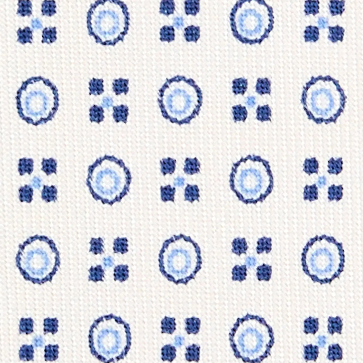 CRAVATTA SARTORIALE CLASSICA IN SETA BIANCA Microfantasia fiore