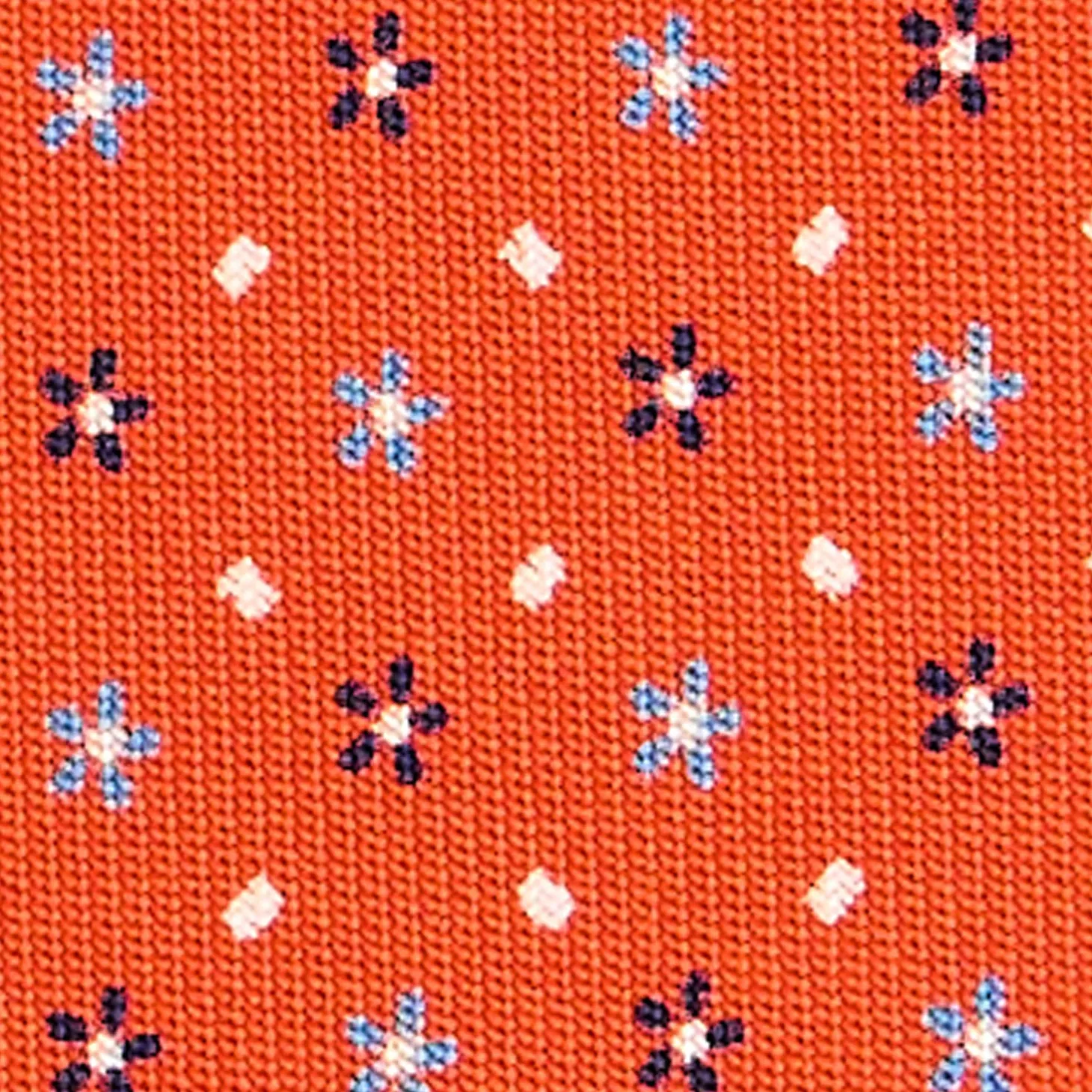 CRAVATTA SARTORIALE CLASSICA IN SETA ARANCIONE Microfantasia fiore