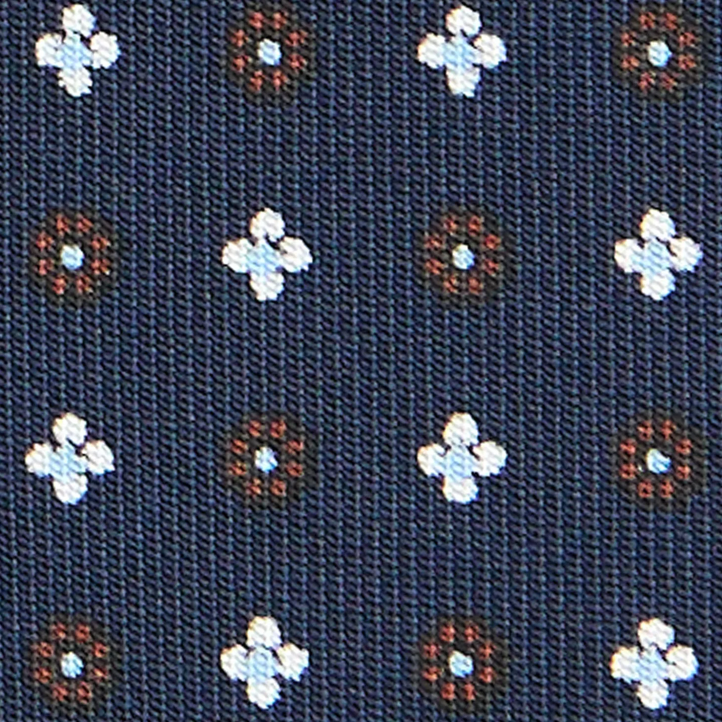 CRAVATTA SARTORIALE CLASSICA IN SETA BLU SCURO Microfantasia fiore