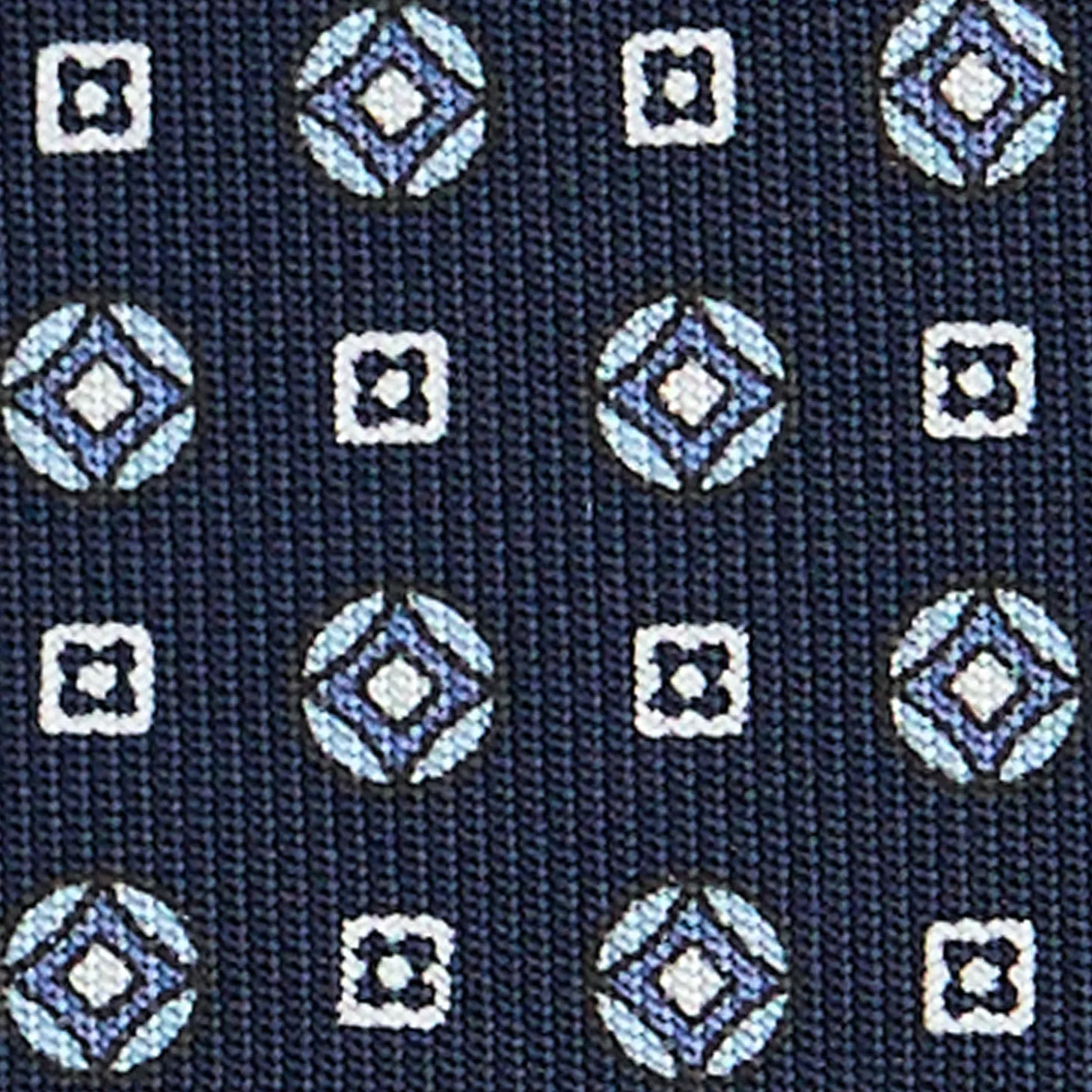 CRAVATTA SARTORIALE CLASSICA IN SETA BLU SCURO Microfantasia fiore