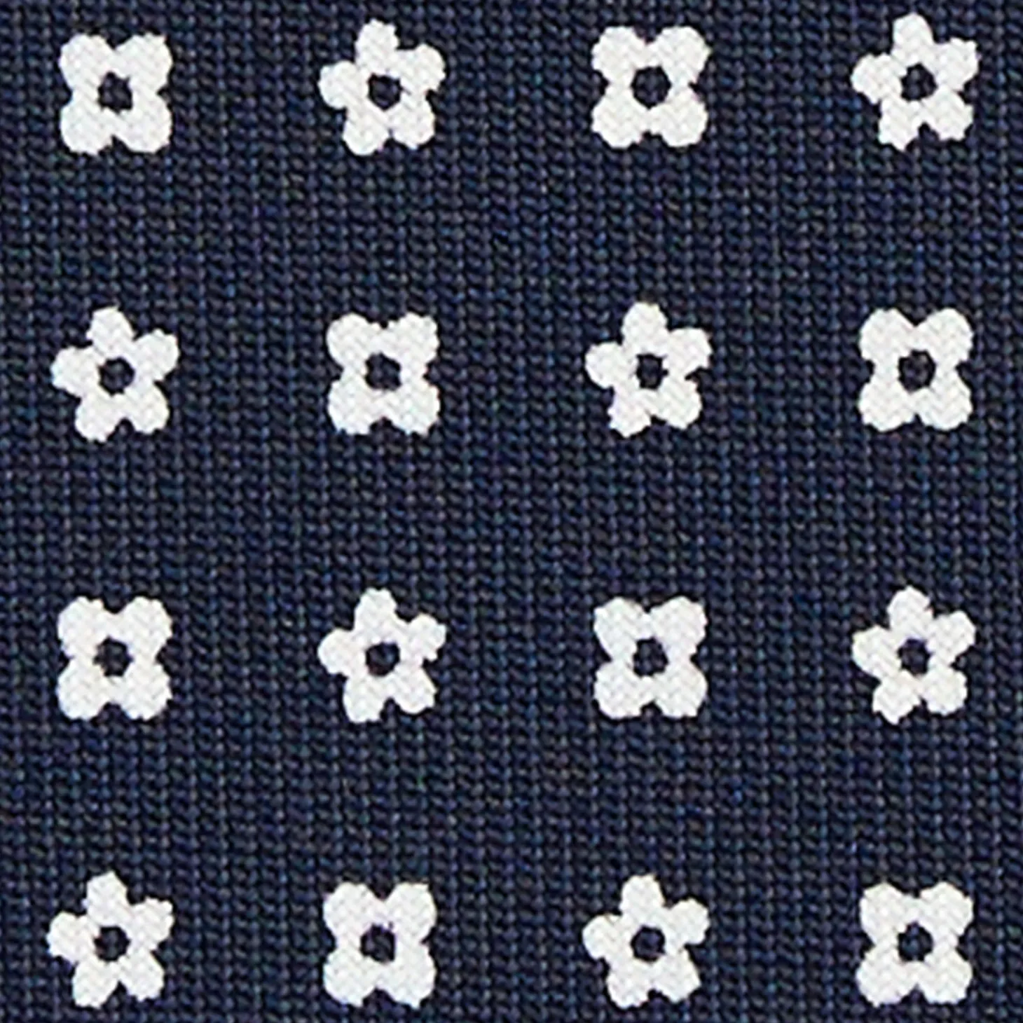 CRAVATTA SARTORIALE CLASSICA IN SETA BLU SCURO Microfantasia fiore