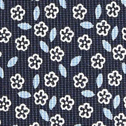 CRAVATTA SARTORIALE CLASSICA IN SETA BLU SCURO Microfantasia fiore