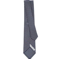 CRAVATTA SARTORIALE CLASSICA IN SETA BLU SCURO Microfantasia